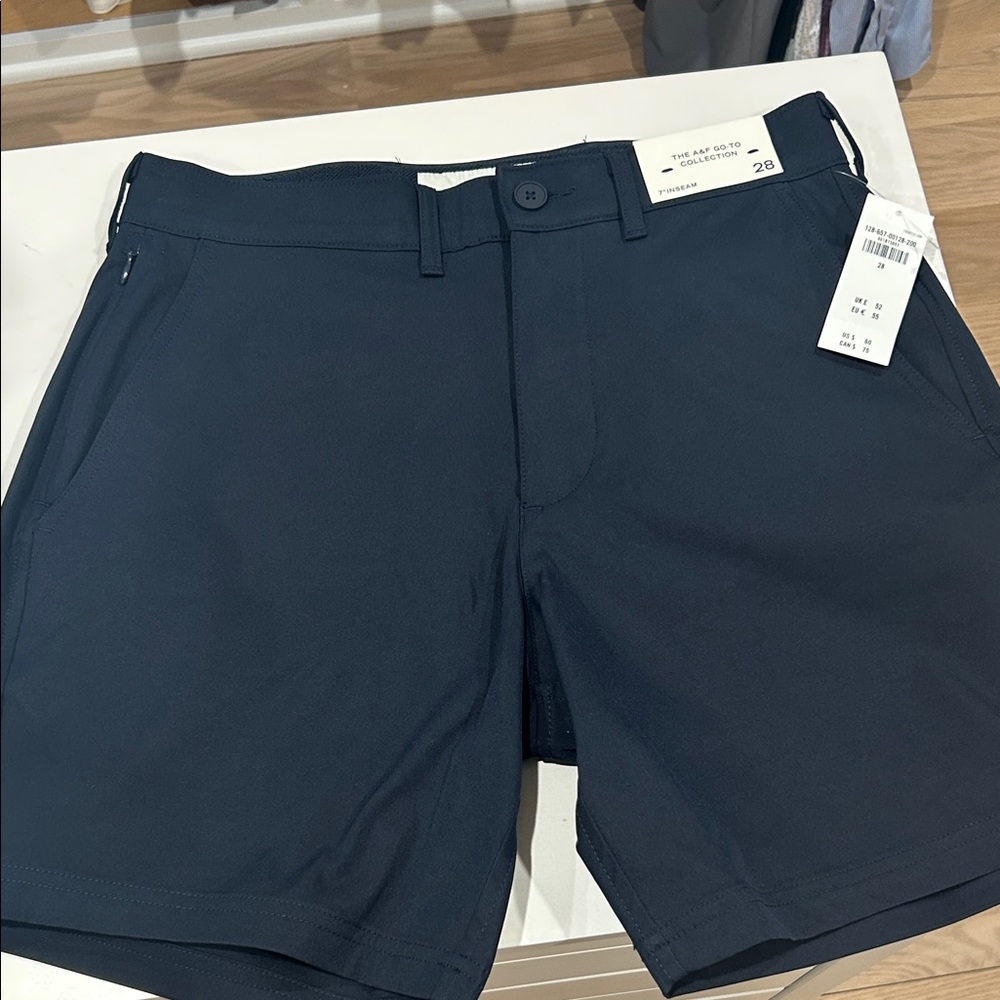 Abercrombie & Fitch Dark Blue Flat Front Shorts